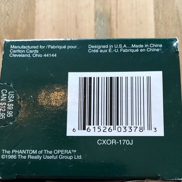 Carlton Cards 1986 The Phantom of the Opera Logo Mask + Single Rose Orna… - Picture 6 of 7